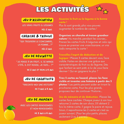 les activités avec les mondy des fruits et légumes