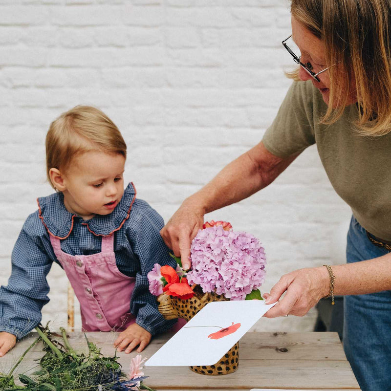 cartes maman enfant fleurs